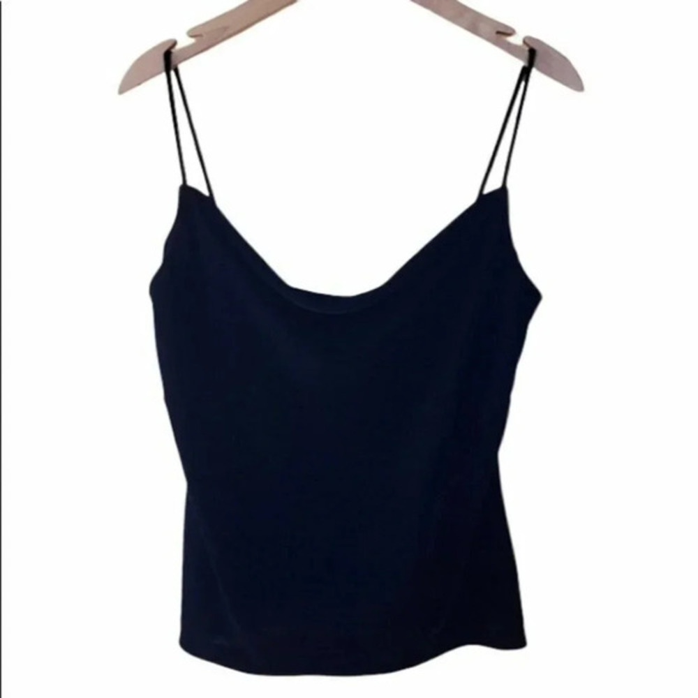 The Limited M black velvet draped tank